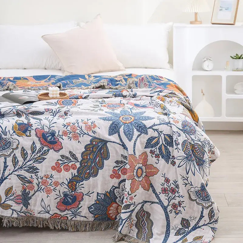Cotton Bohemian Throw Blanket