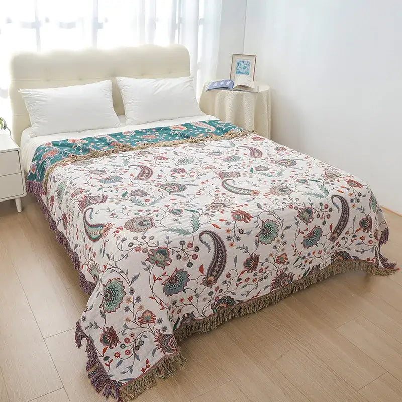Cotton Bohemian Throw Blanket