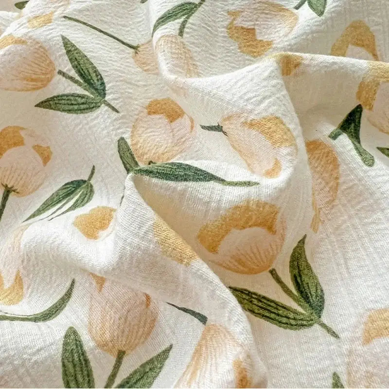 Peach Cream Cotton Quilt Set