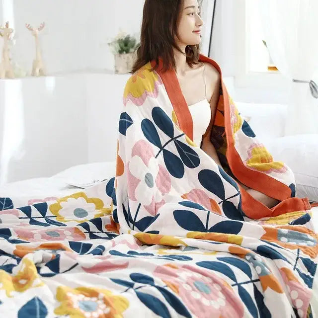 Cream Cotton Summer Blanket