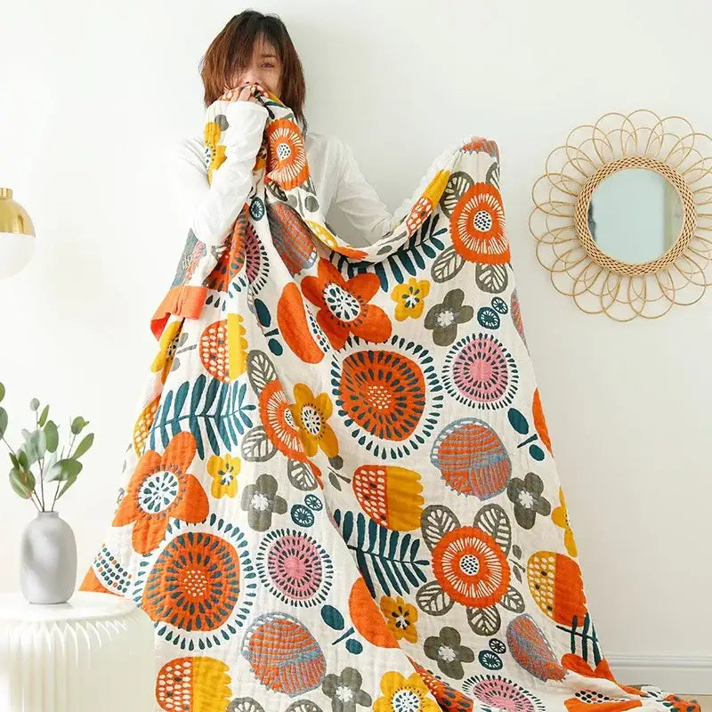 Cream Cotton Summer Blanket