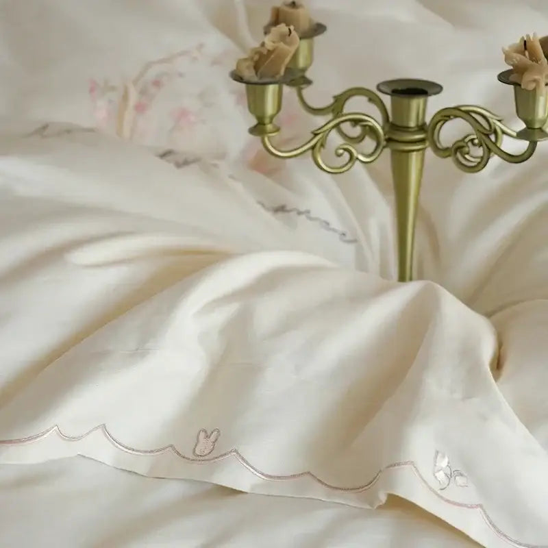 Cream Satin Duvet Set