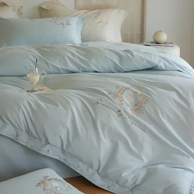 Cream Satin Duvet Set