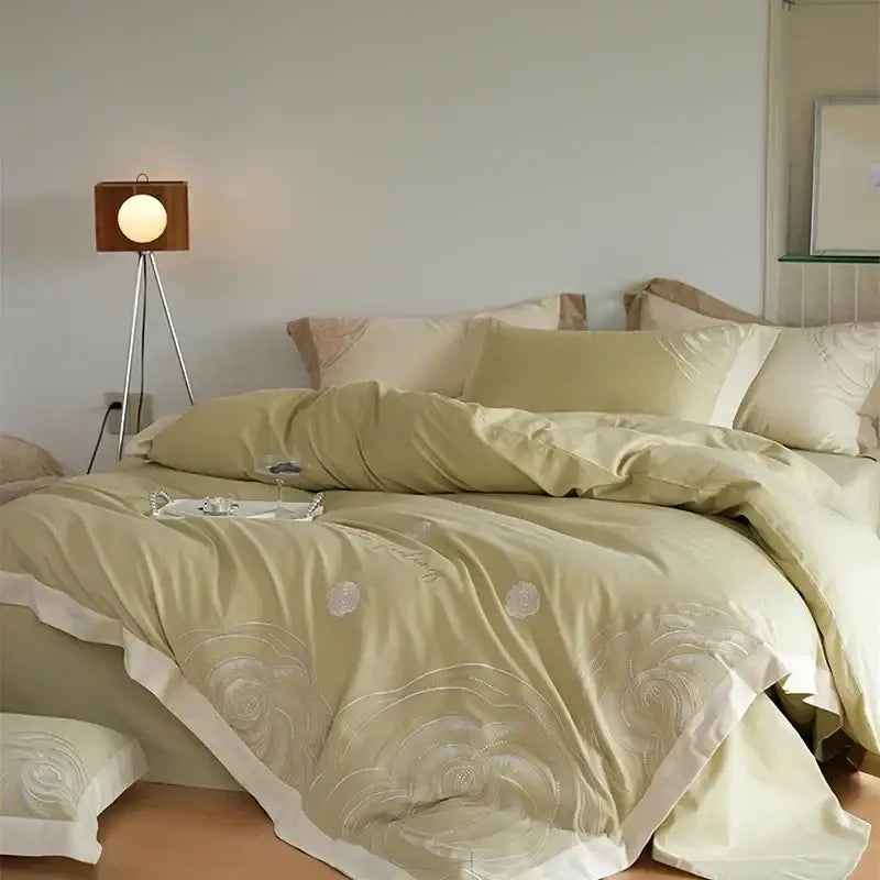 Cream Satin Duvet Set