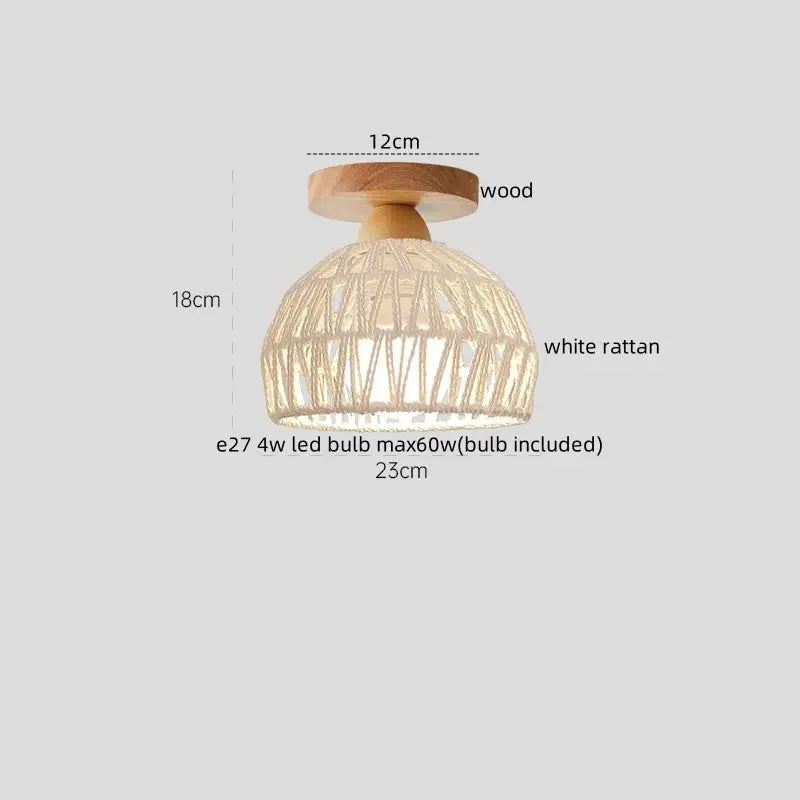 Brass Walnut Ceiling Lamp