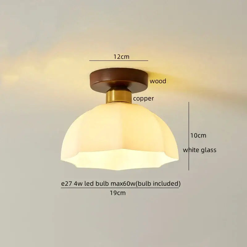 Brass Walnut Ceiling Lamp