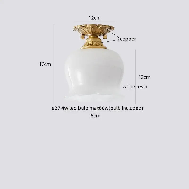 Brass Walnut Ceiling Lamp