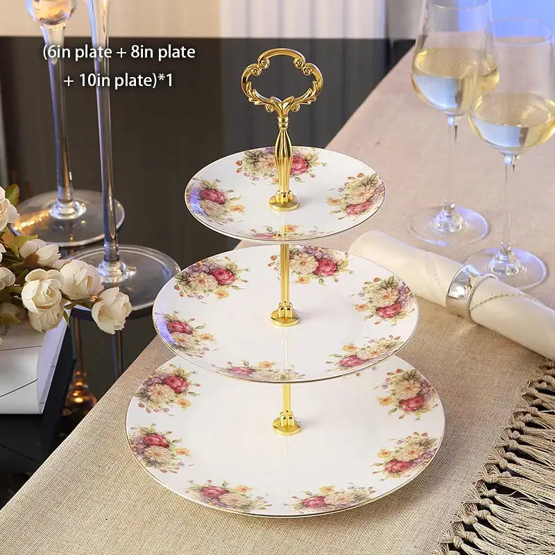 Gold Bone China Fruit Plates