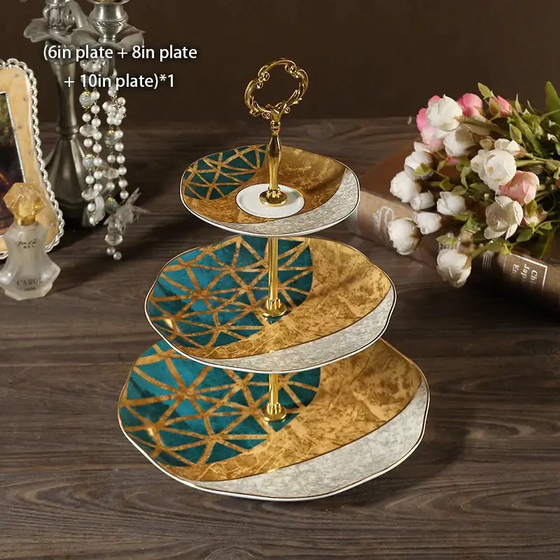 Gold Bone China Fruit Plates