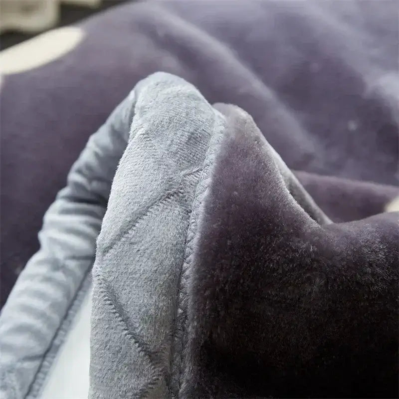 Gray Yellow Flocked Blanket