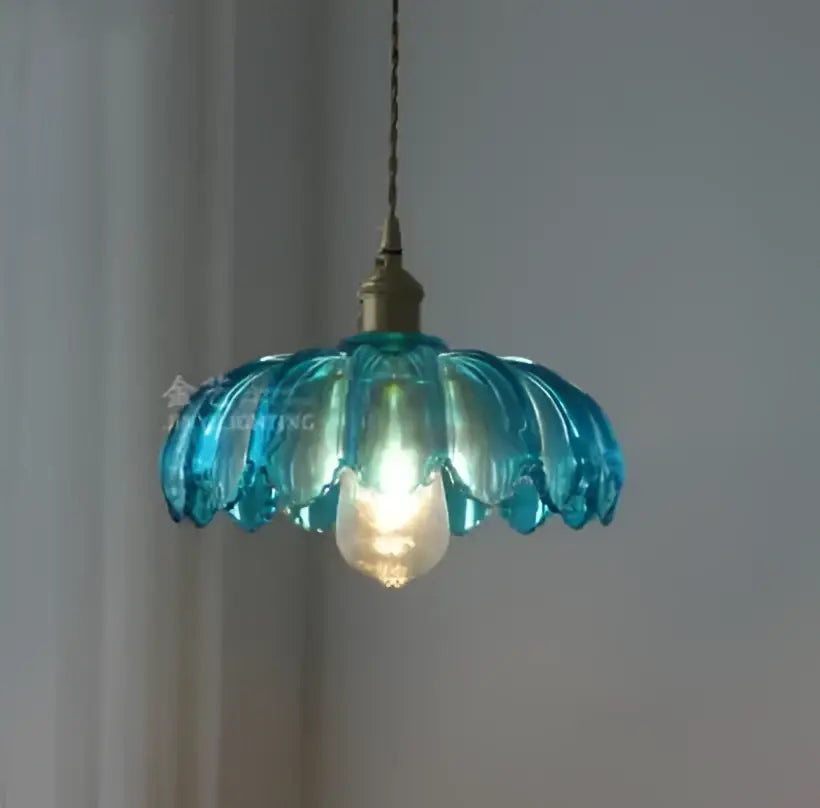 Green Glass Brass Pendant