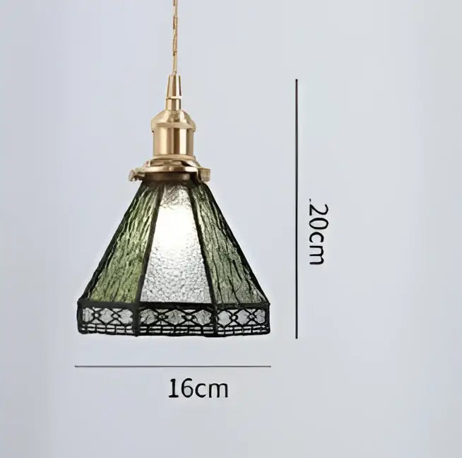 Green Glass Brass Pendant