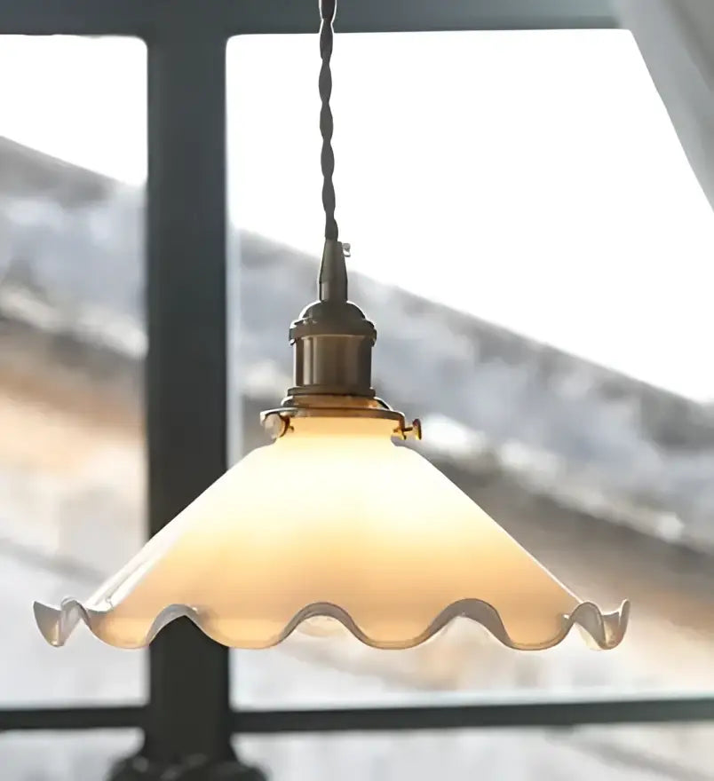 Green Glass Brass Pendant