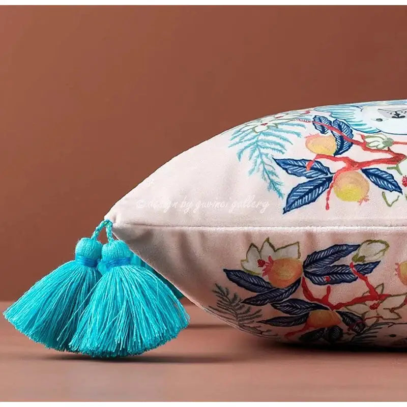 Green Handmade Lumbar Pillow
