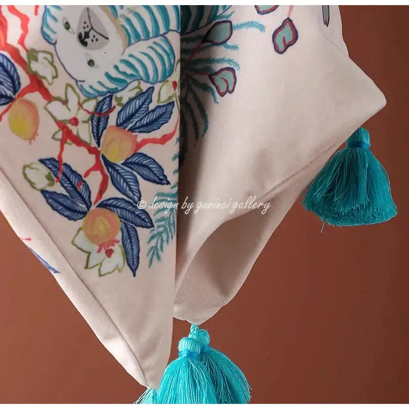 Green Handmade Lumbar Pillow