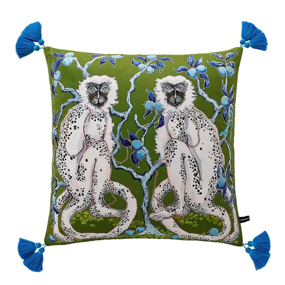 Green Handmade Lumbar Pillow