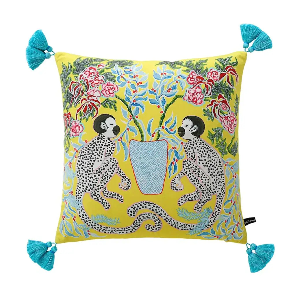 Green Handmade Lumbar Pillow