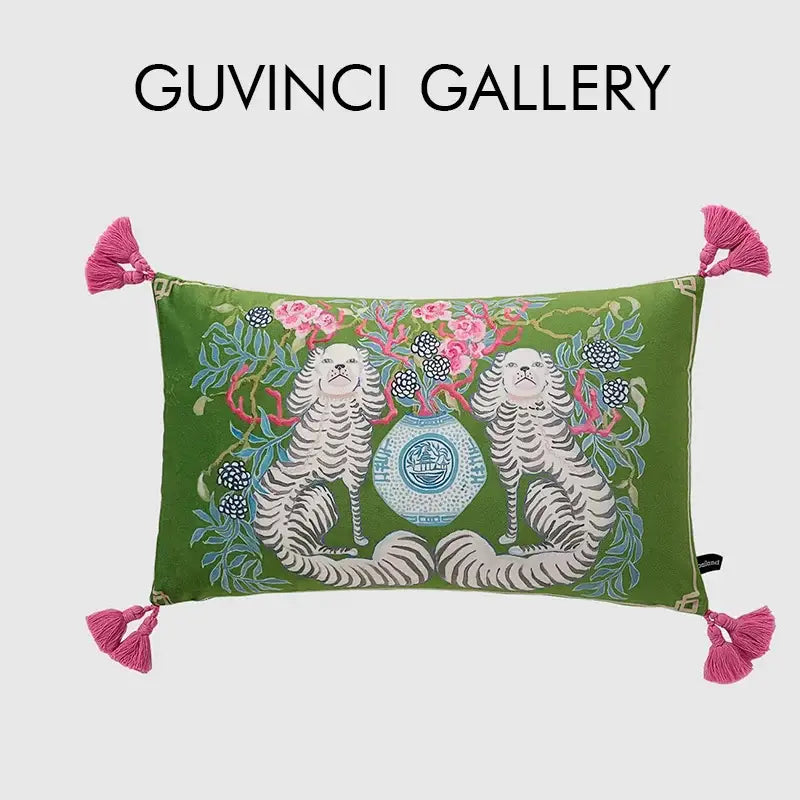 Green Handmade Lumbar Pillow