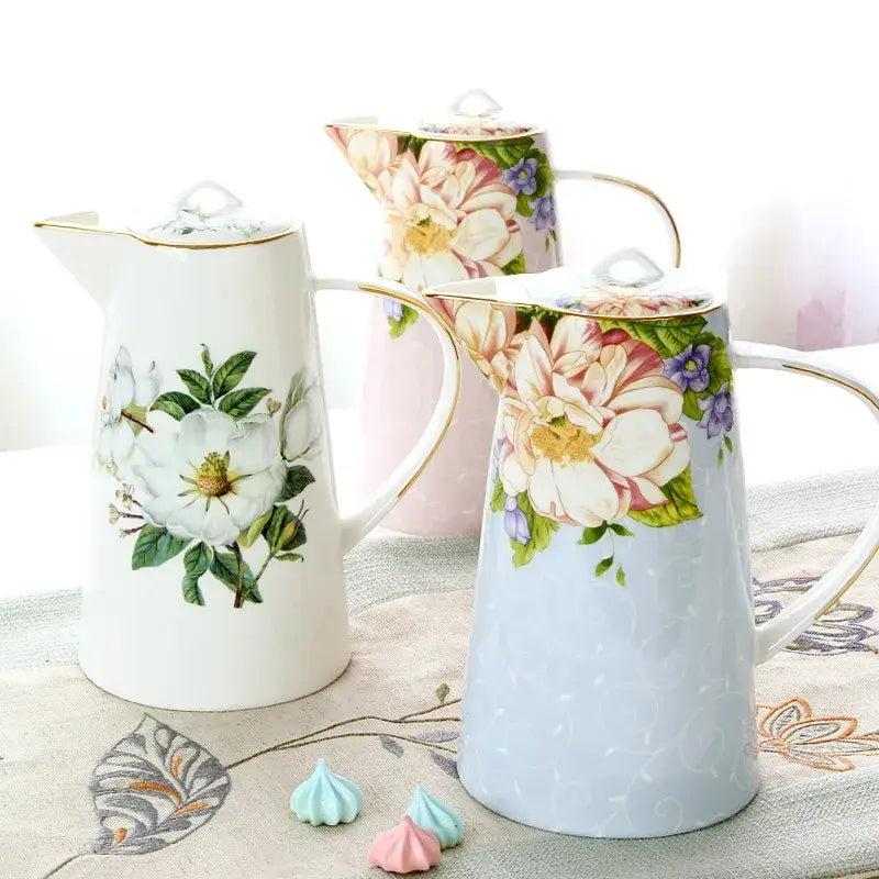 Blue Bone China Tea Set