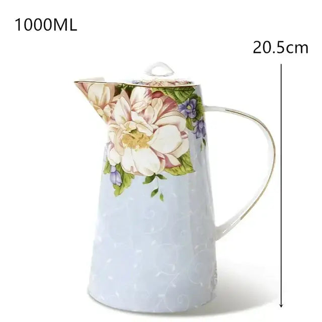 Blue Bone China Tea Set