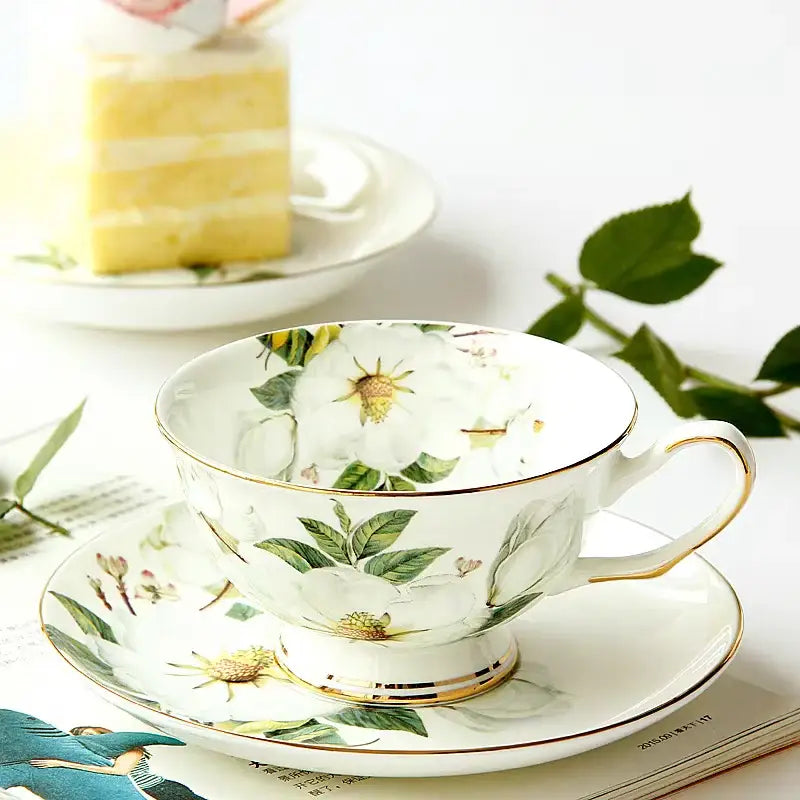 Blue Bone China Tea Set