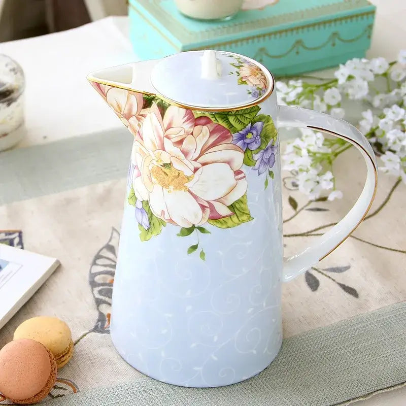Blue Bone China Tea Set