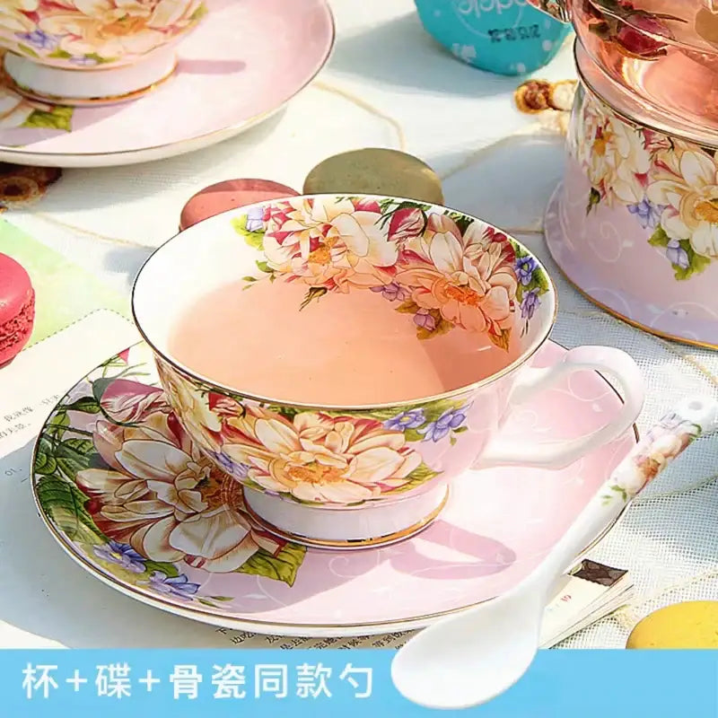 Blue Bone China Tea Set