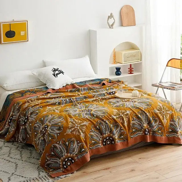 Orange Cotton Summer Throw