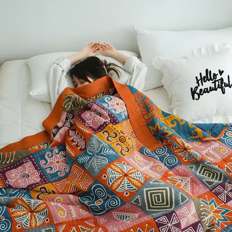 Orange Cotton Summer Throw