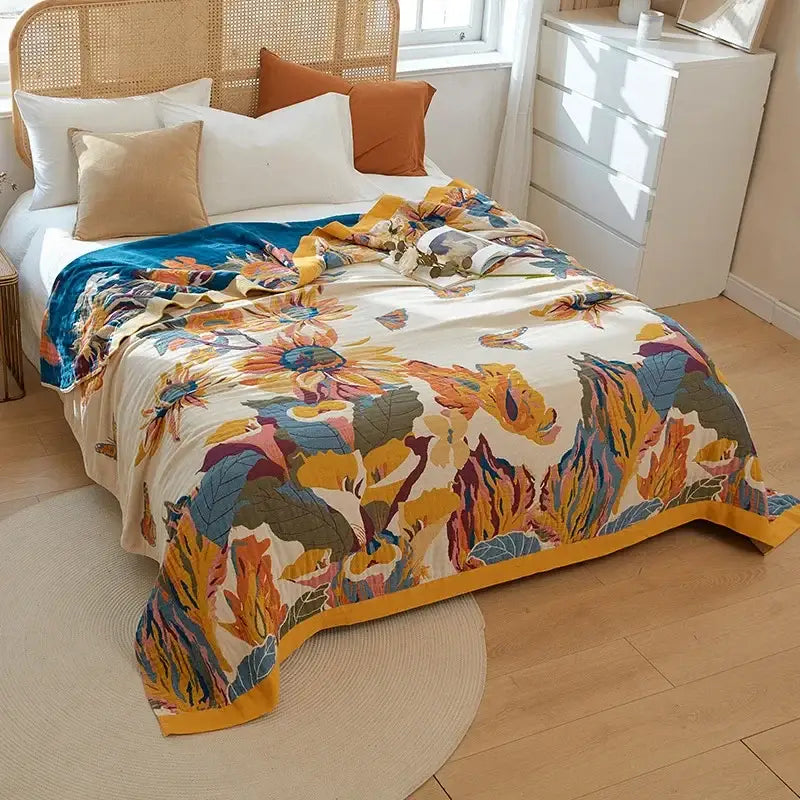 Orange Cotton Summer Throw