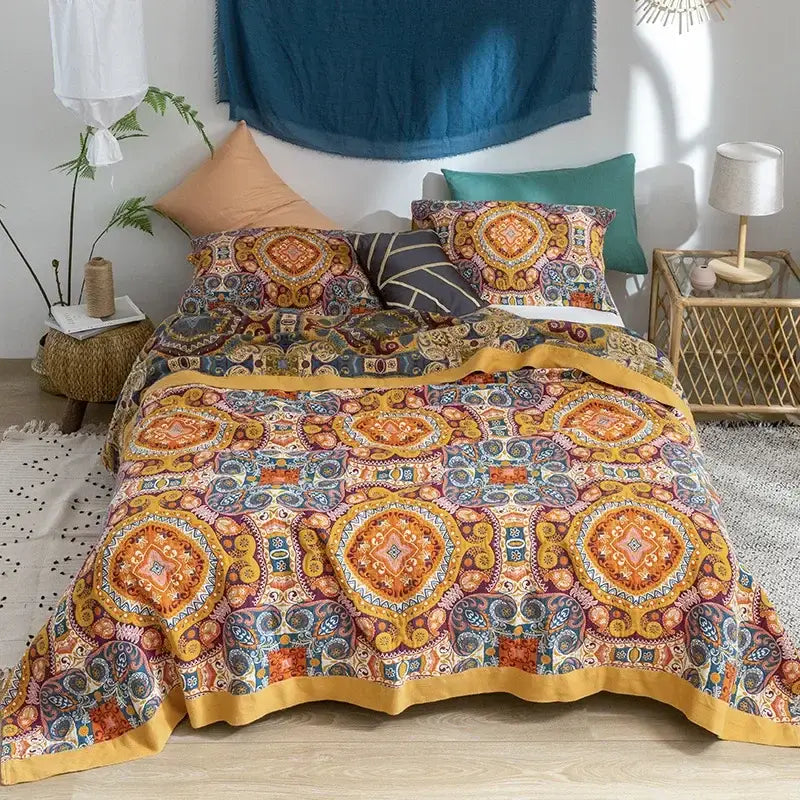 Orange Cotton Summer Throw