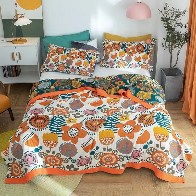 Orange Cotton Summer Throw