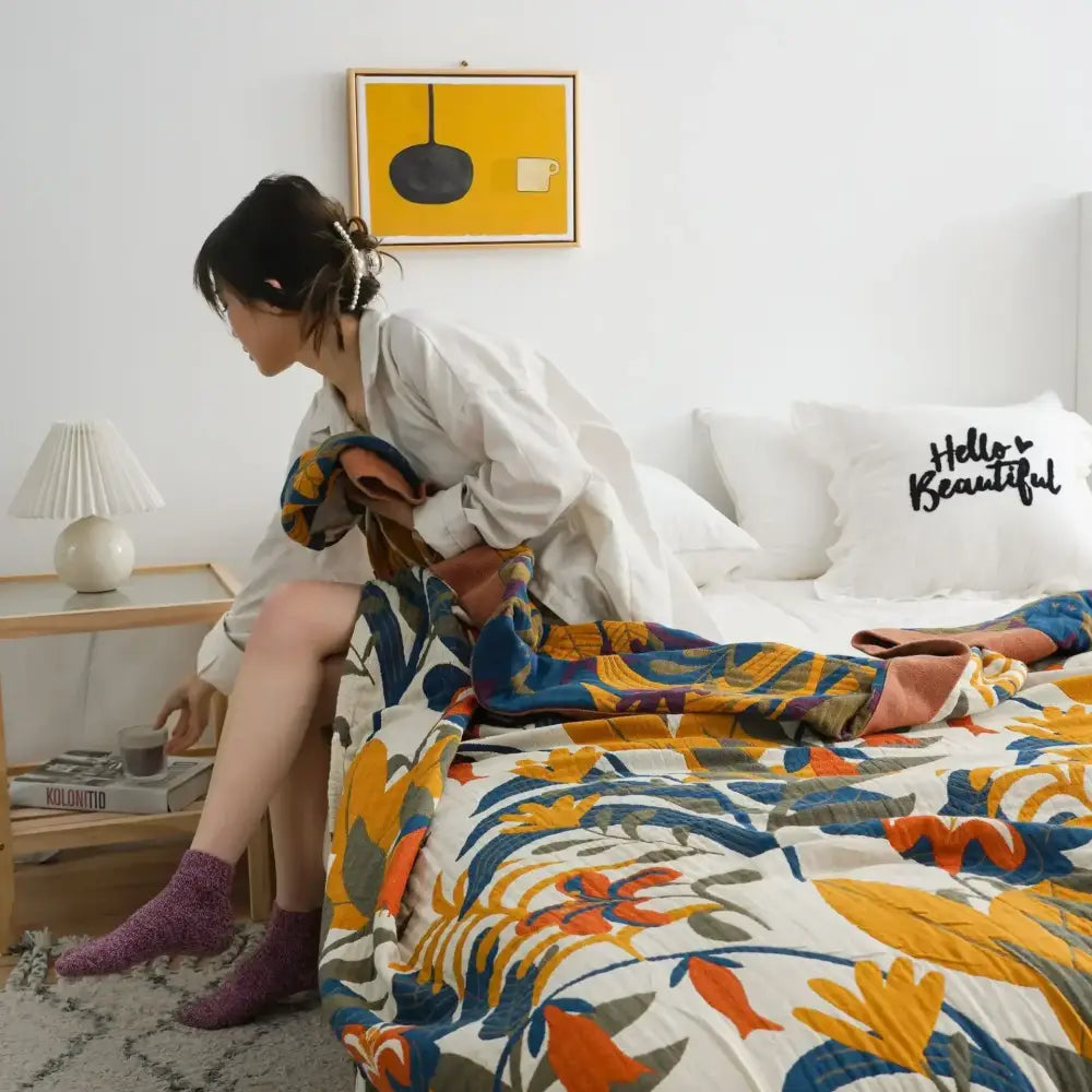 Orange Cotton Summer Throw