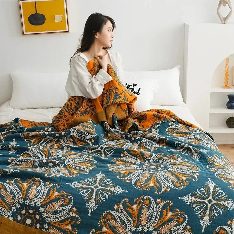 Orange Cotton Summer Throw