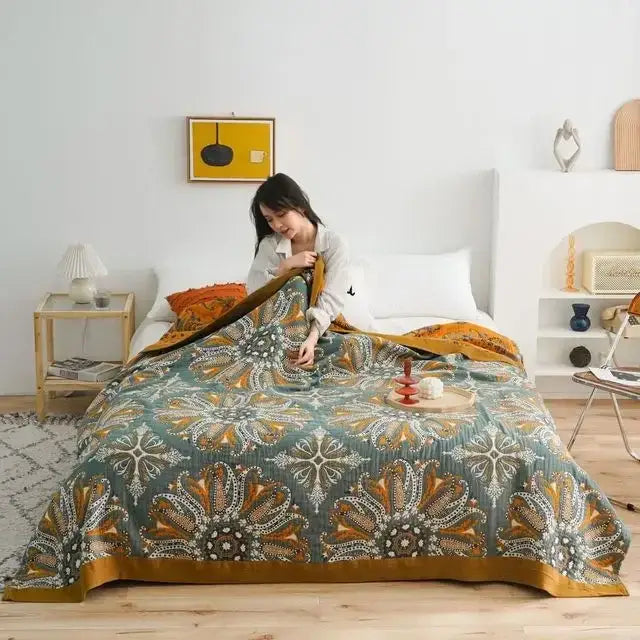Orange Cotton Summer Throw