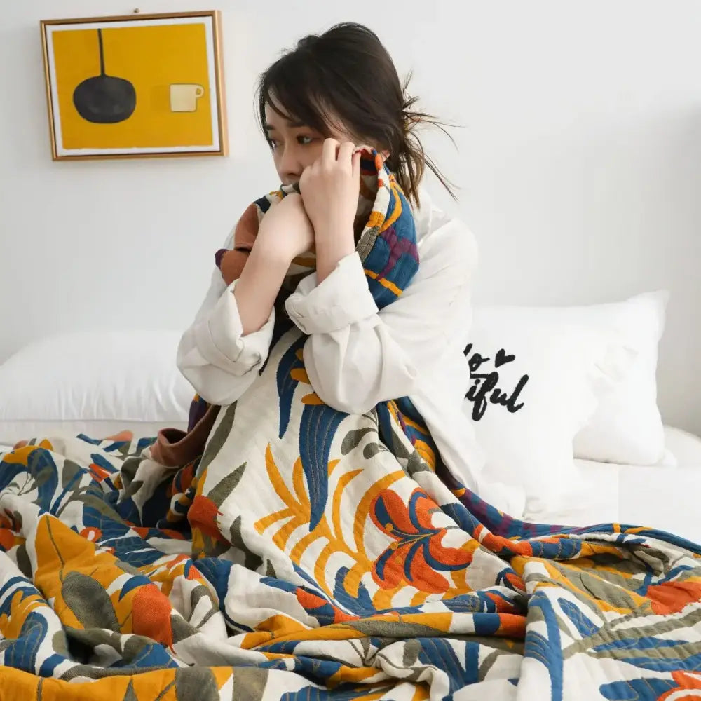 Orange Cotton Summer Throw