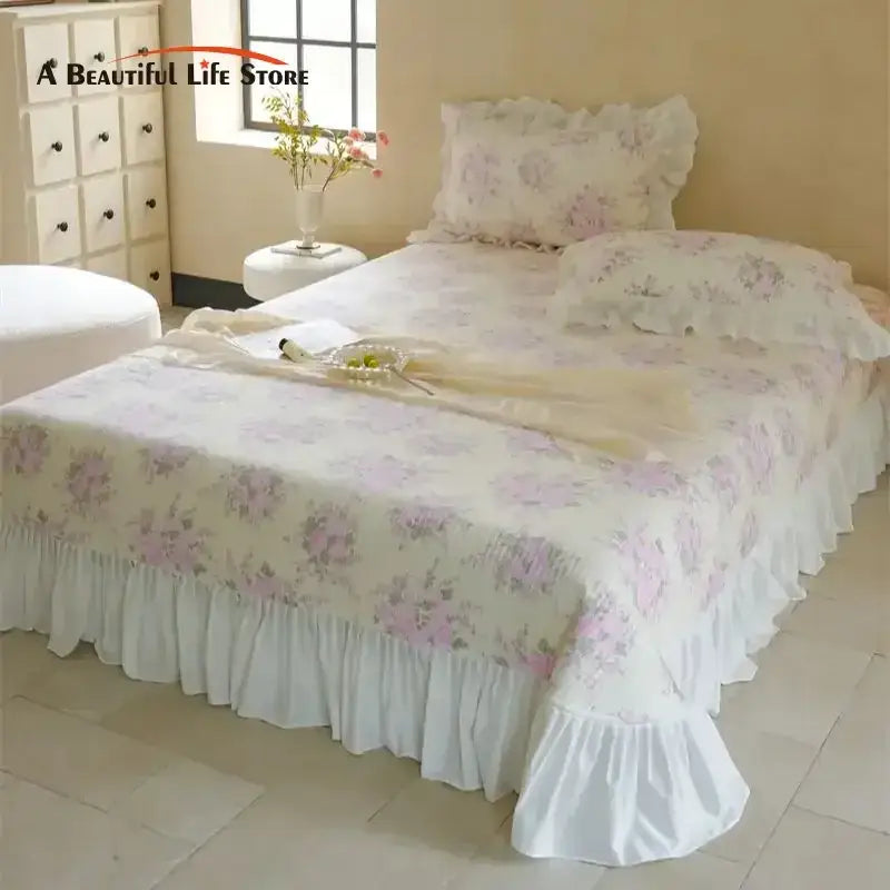 Pink Quilted Bedspread Set