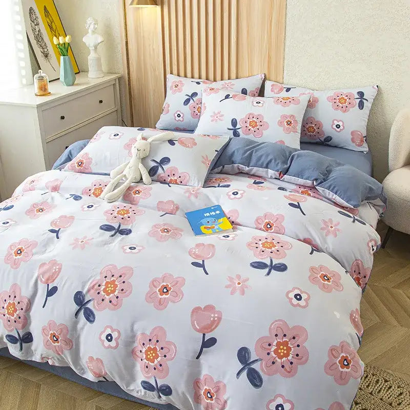 Pink Floral Cotton Bedding