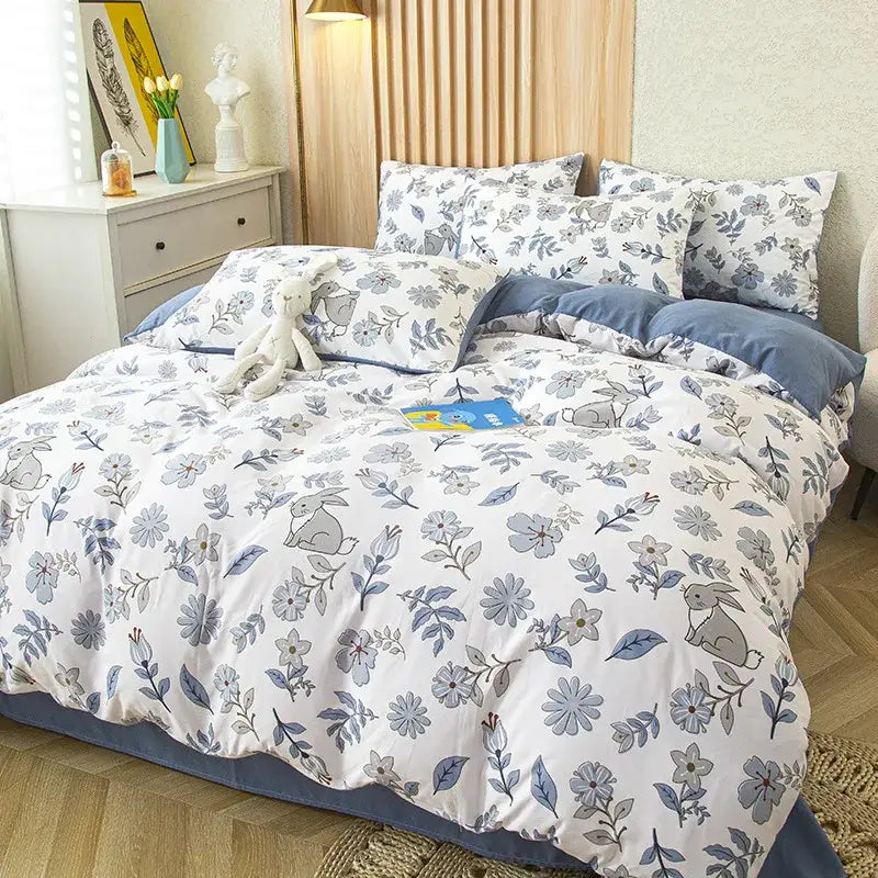 Pink Floral Cotton Bedding