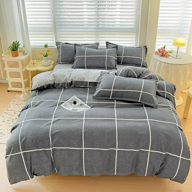 Rose Cotton Bedding Set with Breathable Fabric