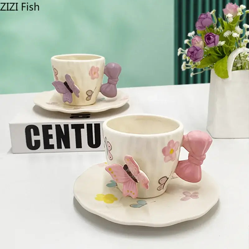 Purple Ceramic Cup Set