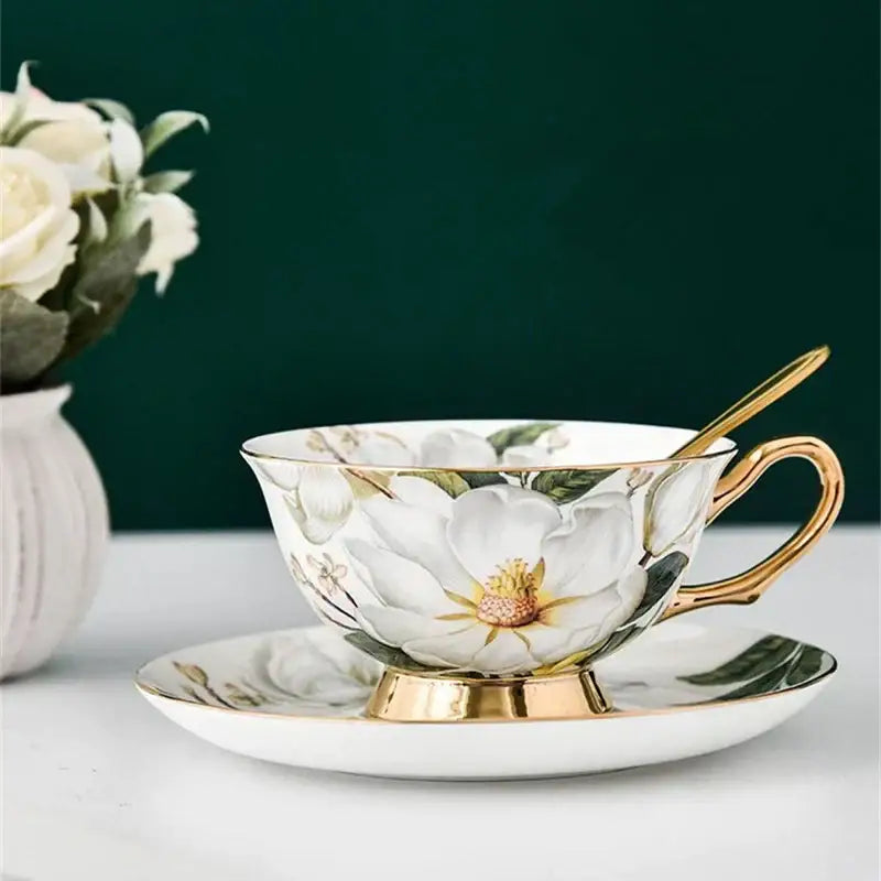 Purple Porcelain Tea Cup Set