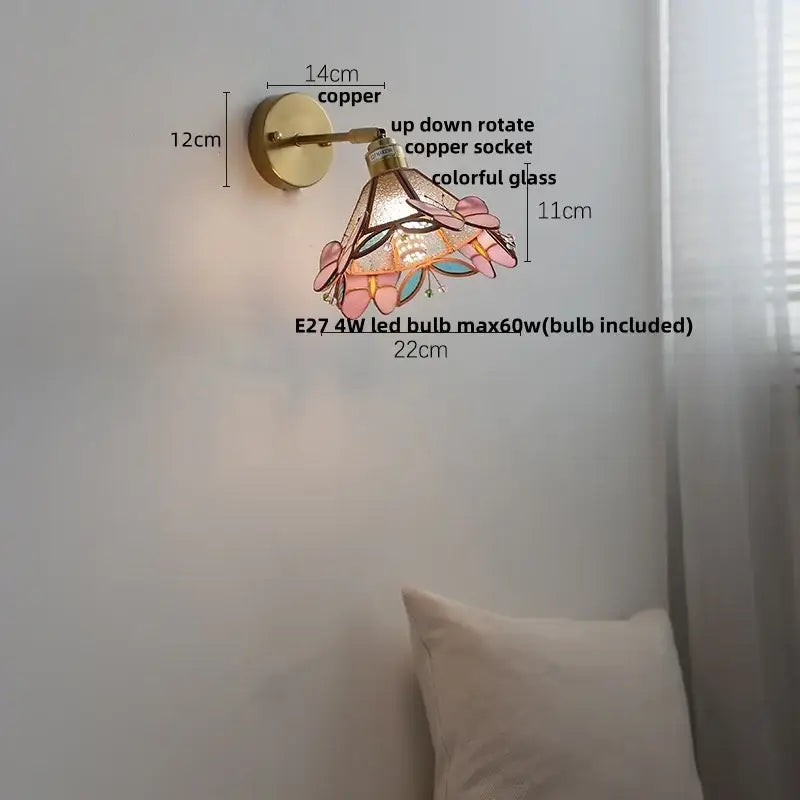 Teal Glass Wall Light