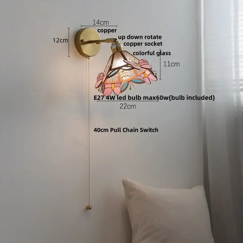 Teal Glass Wall Light