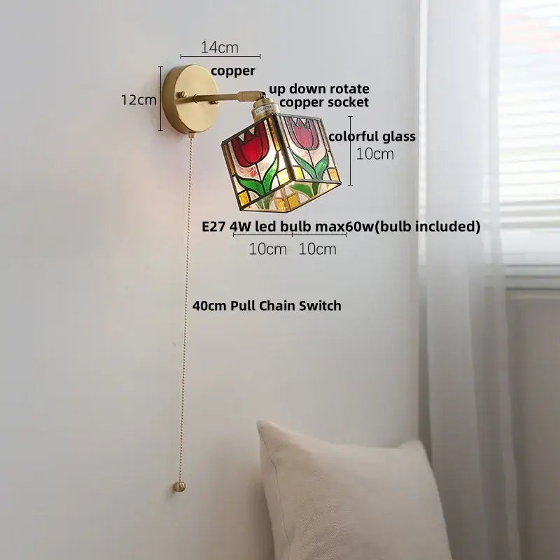 Teal Glass Wall Light