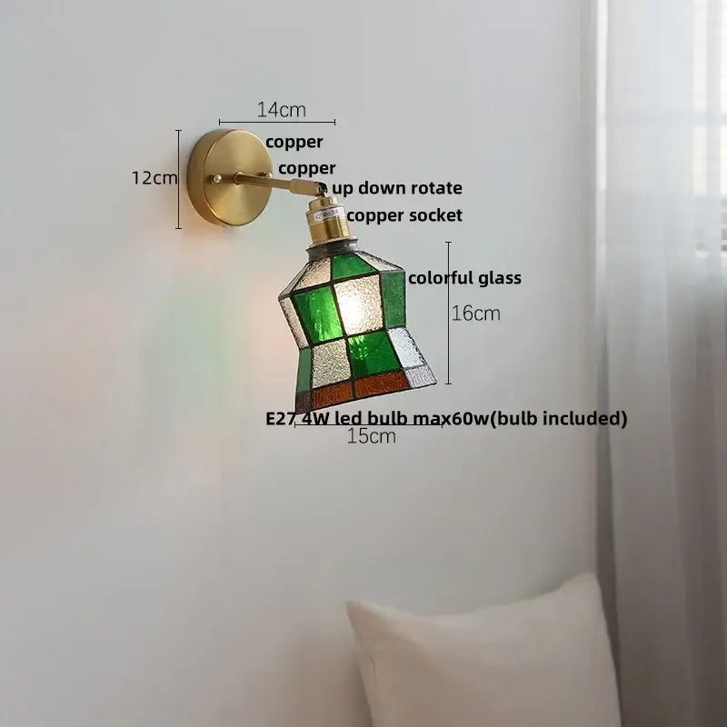 Teal Glass Wall Light