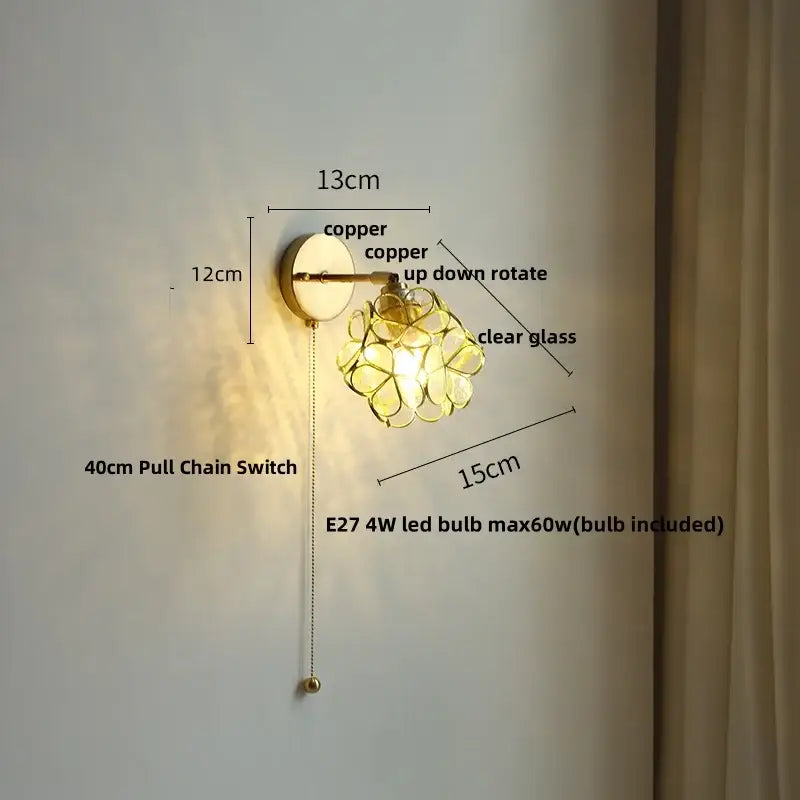 Teal Glass Wall Light