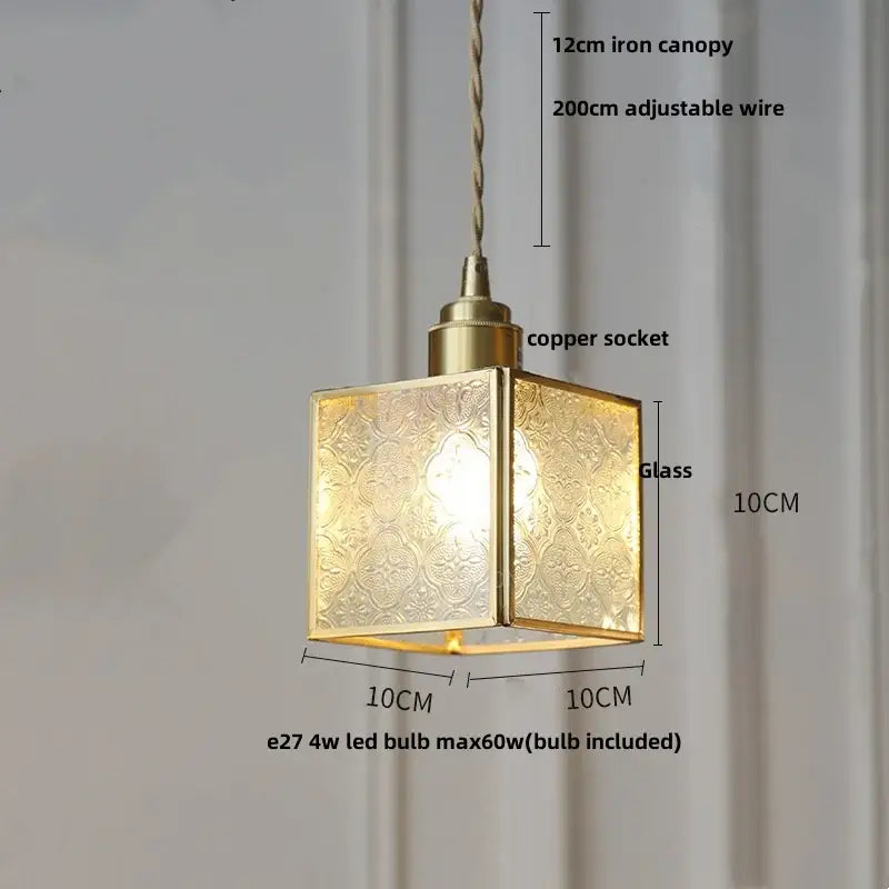 Red Amber Glass Pendant Lamp