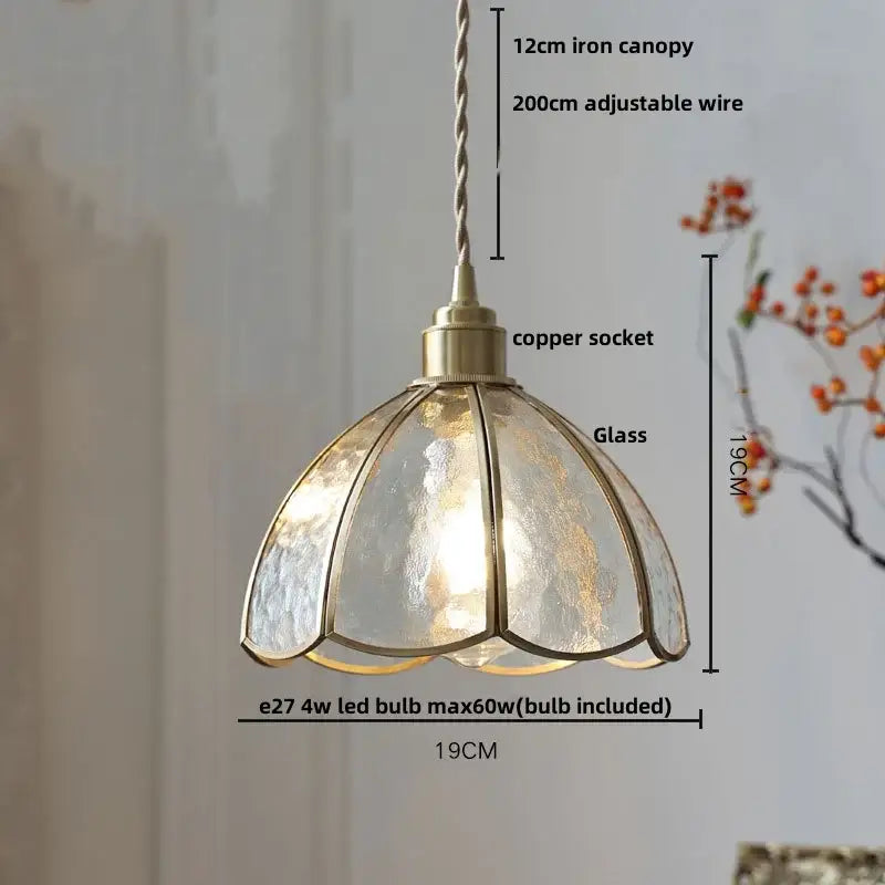 Red Amber Glass Pendant Lamp