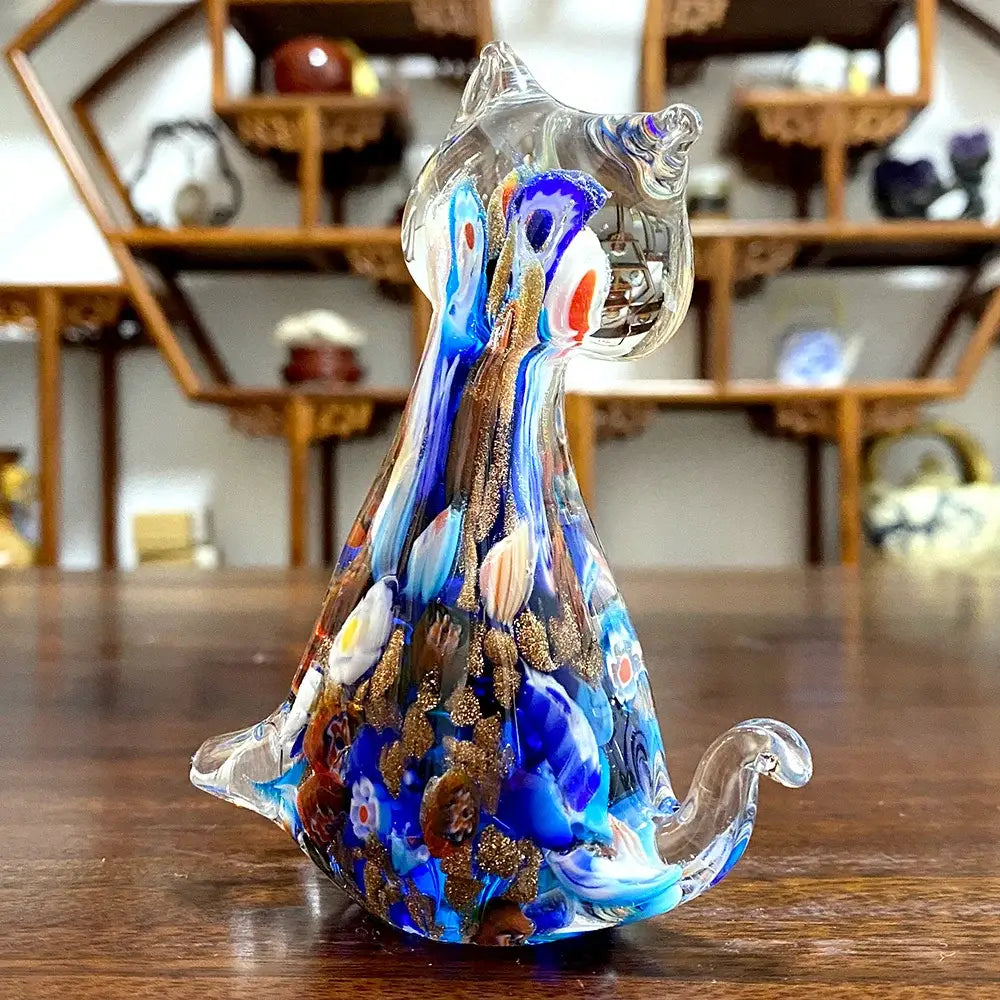 Red Glass Cat Figurine